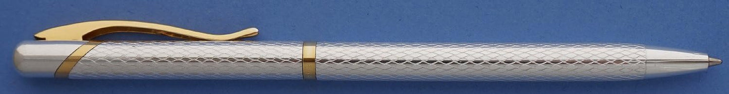999 Silver & Gold 2 Tone Swan Ballpoint Pen Takes Cross Type Refill for Planner, Purse, Briefcase
